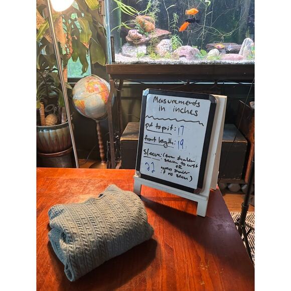 Vintage Brooks Brothers Merino Wool Sweater Cable Knit Turquoise Blue Women's S - Picture 6 of 6